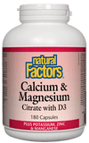 Natural Factors Calcium & Magnesium Citrate with D3 - 180 Capsules