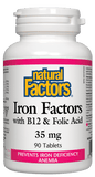 Natural Factors Iron Factors® with B12 & Folic Acid 35mg - 90 Tablets