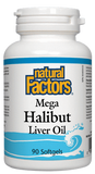 Natural Factors Mega Halibut Liver Oil - 90 Capsules